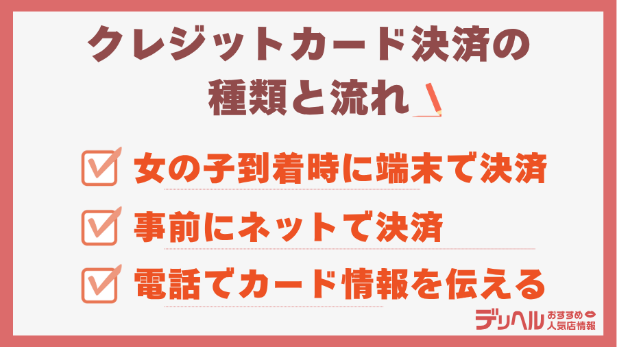 デリヘルでのクレジットカード決済の種類と流れ｜デリヘルおすすめ人気店情報