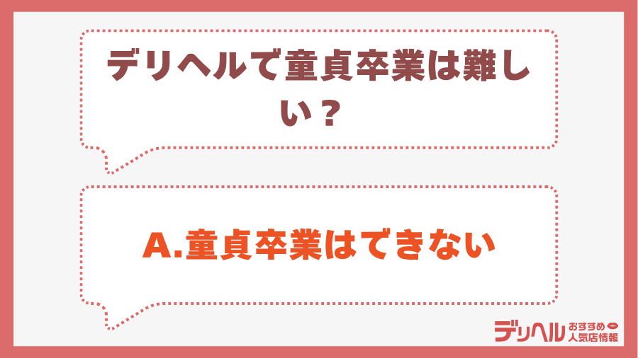 デリヘルで童貞卒業は難しい?