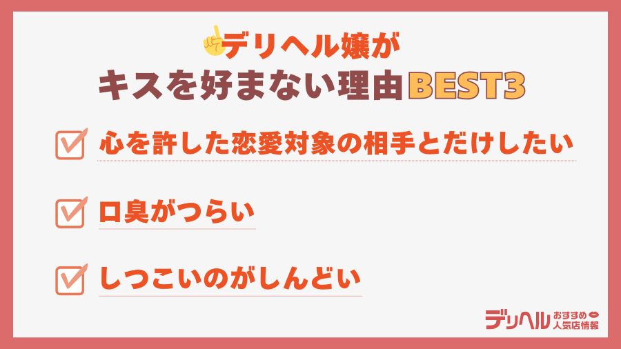 デリヘル嬢がキスを好まない理由BEST3|デリヘルおすすめ人気店情報